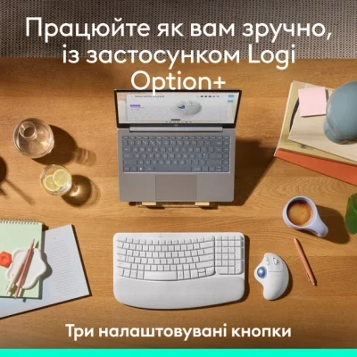 Мышка Logitech Ergo M575S Wireless Trackball Off-white (910-007030), фото №5 Мышка Logitech Ergo M575S Wireless Trackball Off-white (910-007030), фото №5