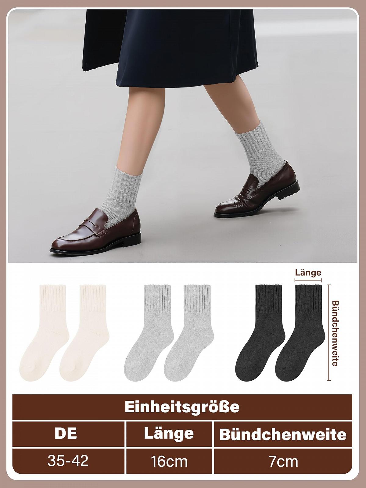 Термоноски Ruisita женские, 3 пары, вязаные, теплые зимние носки для походов, носки для ботинок, размер 35-42, фото №2