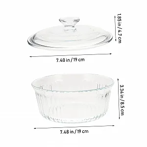 Форма для запікання GALPADA кругла скляна з кришкою термостійка прозора synthetic.ua - Фото 1