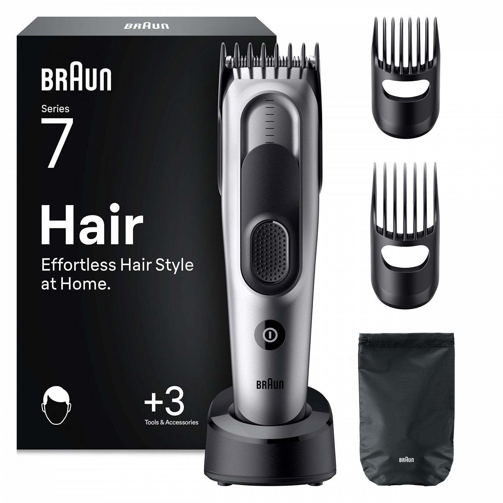 Машинка для стрижки и бритва Braun HC7590 Series 7 17 настроек длины 5 аксессуаров аккумулятор 50 мин Серый, фото №1 Машинка для стрижки и бритва Braun HC7590 Series 7 17 настроек длины 5 аксессуаров аккумулятор 50 мин Серый, фото №1
