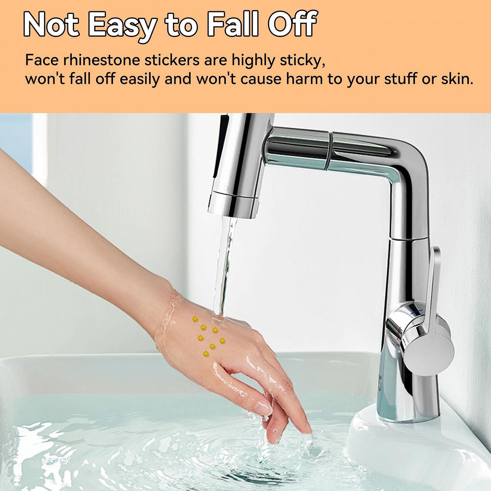 Набор Имитация Жемчуга Камни с Блестками 900 шт., Самоклеящиеся Стразы, Золотой, 4 мм Полусферические Стразы, Акриловые Полукруглые Самоклеящиеся Наклейки, фото №4