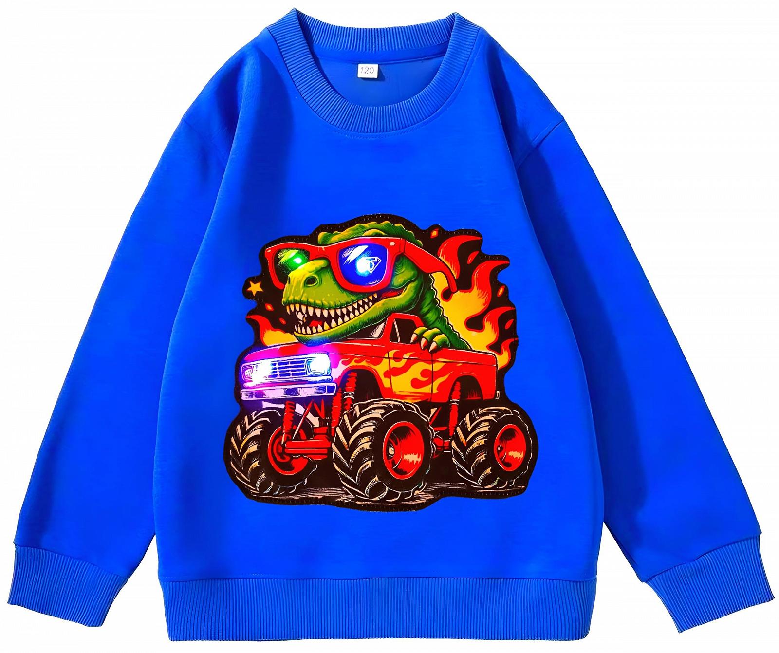 Детский свитшот Динозавры Монстр-траки со светодиодными огнями Динозавры Монстр-траки со светодиодными огнями, фото №2
