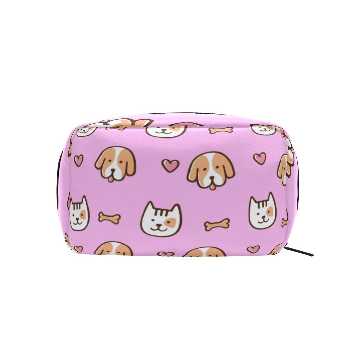 Косметичка Mnsruu дорожня для макіяжу коти собаки 16,5 x 10,2 x 6,3 см, фото №2