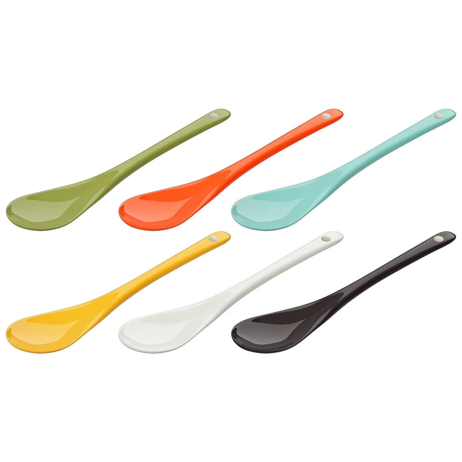 Ложка WELLGRO Порцелянова Різнокольорова, набір 6 штук, фото №1