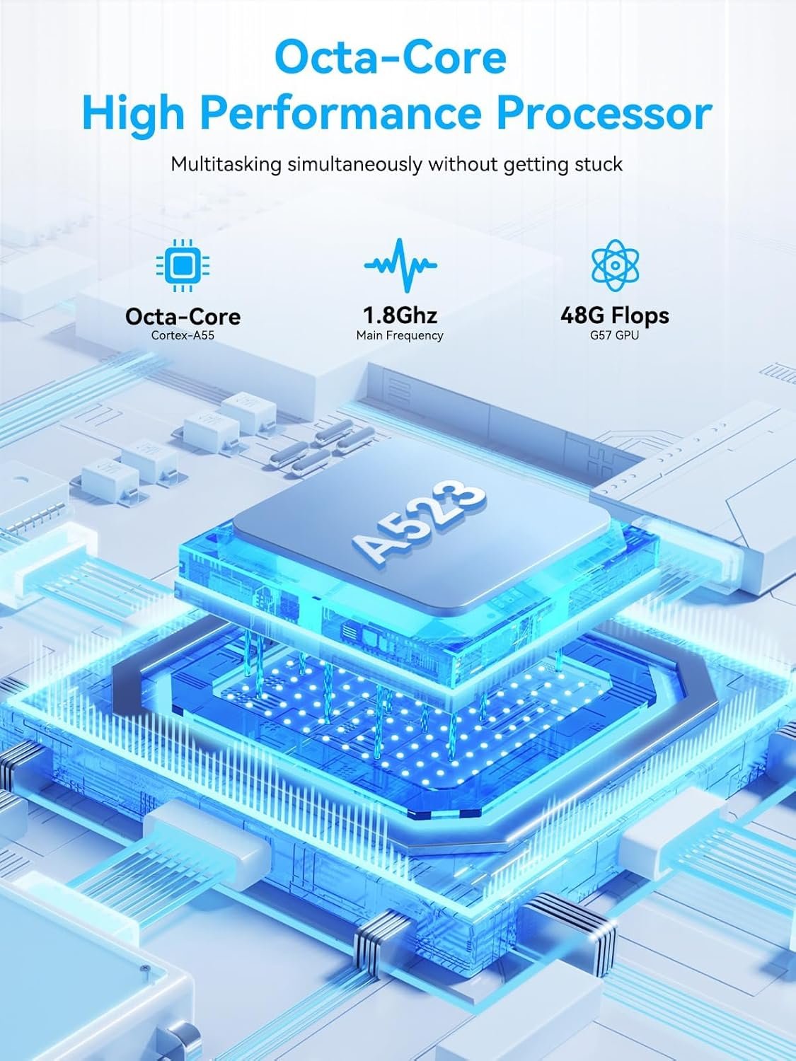 Планшет Whitedeer C10 10.1" 3+5/64ГБ 8 ядер Android 14 5000 мАг Чорно - Білий, фото №4