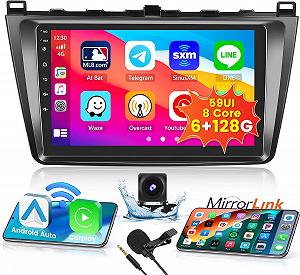 Штатная автомагнитола Hikity для Mazda 6 2007-2012 / 9" / Сенсорная / 6/128Гб / Android 13 / Apple CarPlay / Android Auto / Bluetooth / WI-FI / GPS / USB - Фото 1