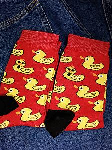 Чоловічі молодіжні шкарпетки високі демісезонні червоні 39-44 розмір - Фото 1