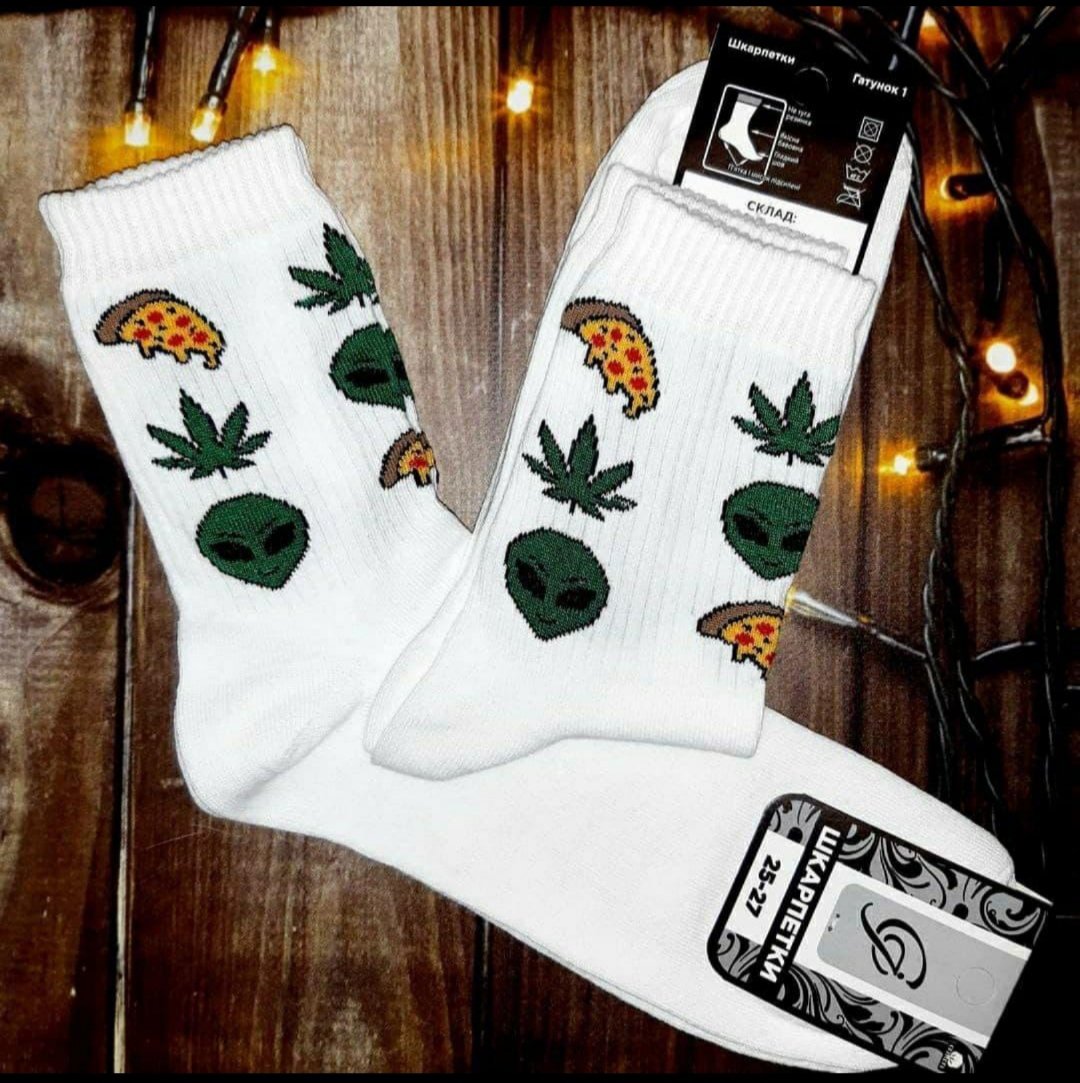 Чоловічі молодіжні шкарпетки високі демісезонні білі 39 - 44 розмір, фото №1