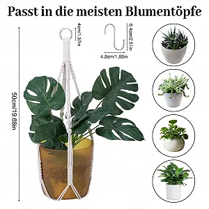 Підвісний кошик макраме Набір 2 шт. Бавовна 50 см synthetic.ua - Фото 1