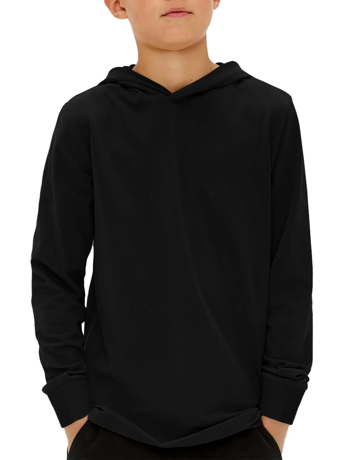 Худі Haloumoning для хлопчиків, однотонне худі з довгими рукавами, дитячий стандартний крій, фото №1