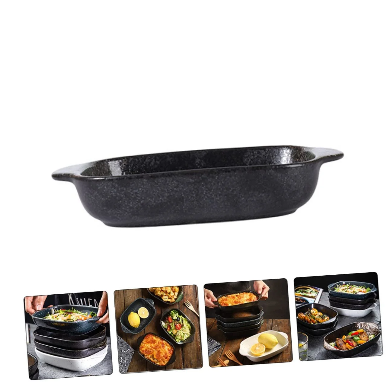 Форма для выпекания керамическая с двойной ручкой в японском стиле, фото №6