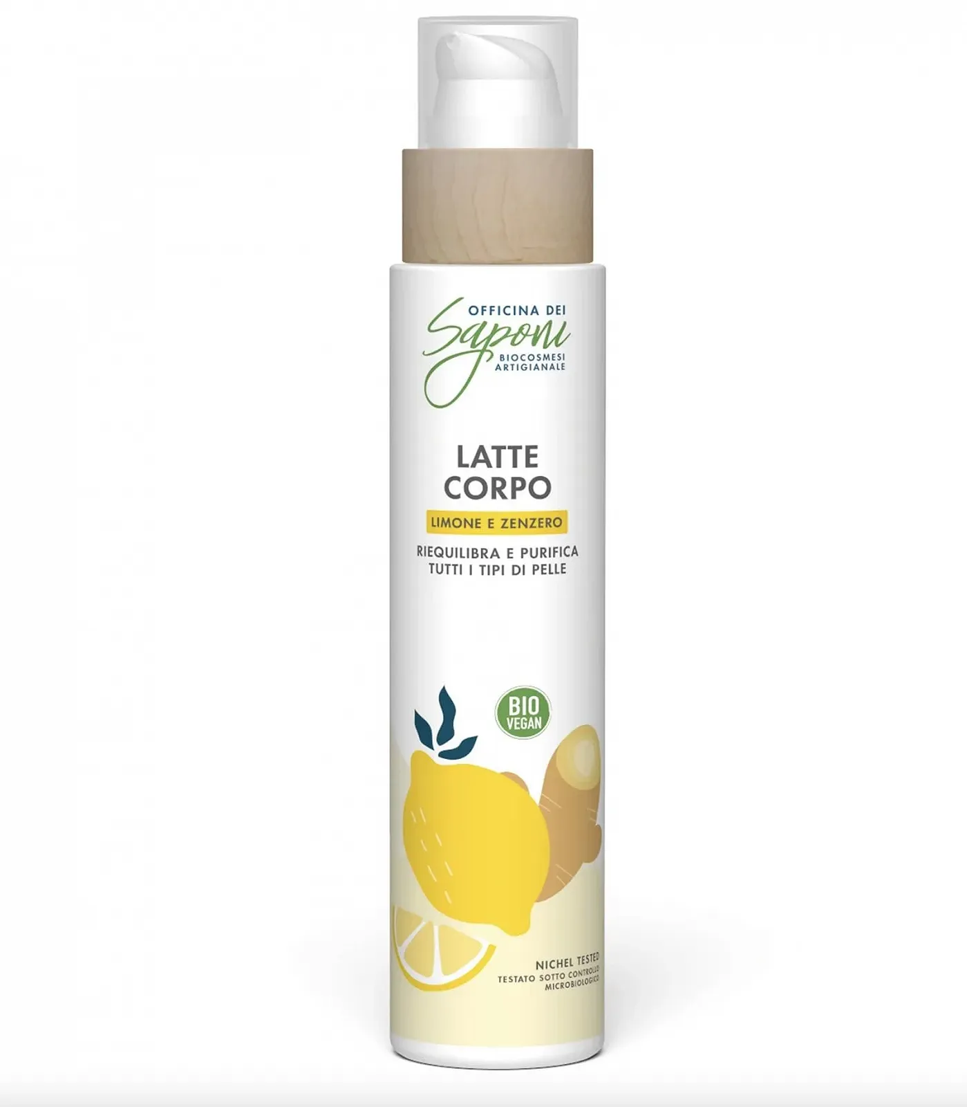 Молочко для тіла Officina dei Saponi Імбир та Лимон зволожує та балансує для всіх типів шкіри 200 мл, фото №1