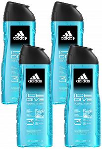 Гель для душа 3-в-1 adidas Ice Dive Свежий акватический аромат 400 мл (упаковка из 4 шт.) - Фото 1