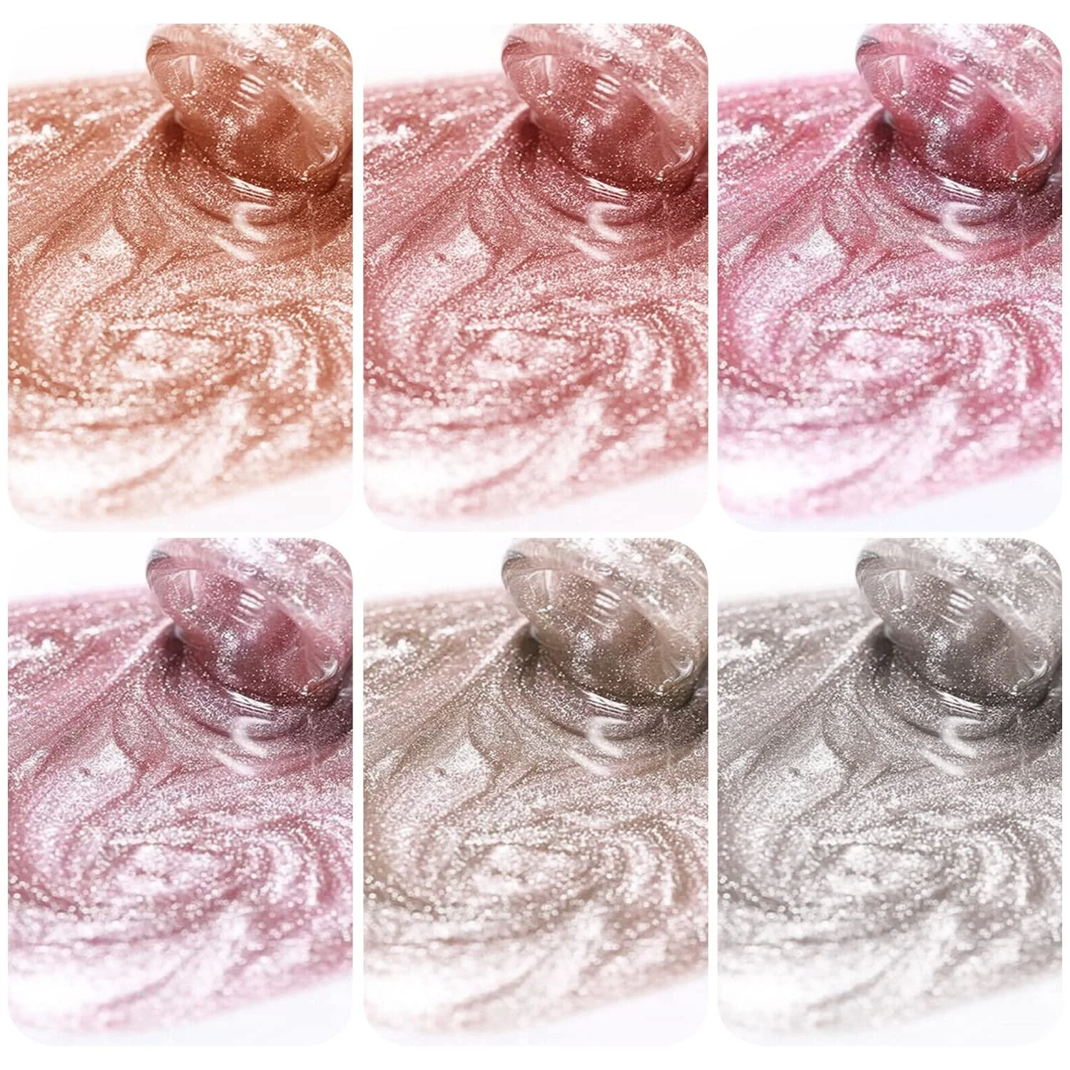 Голографічний Гель-лак для нігтів з блискітками, ефектом котячого ока Vishine, 8 мл, фото №6