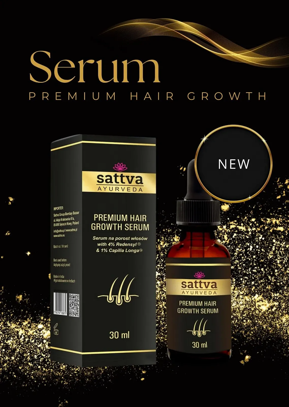 Сироватка для росту волосся Sattva Ayurveda з екстрактом розмарину та Redensyl для лікування випадіння волосся у жінок та чоловіків, фото №2 Сироватка для росту волосся Sattva Ayurveda з екстрактом розмарину та Redensyl для лікування випадіння волосся у жінок та чоловіків, фото №2