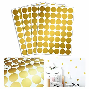 Наклейки на стіну Confetti Dots 192 шт. 3.3 см золотисті - Фото 1