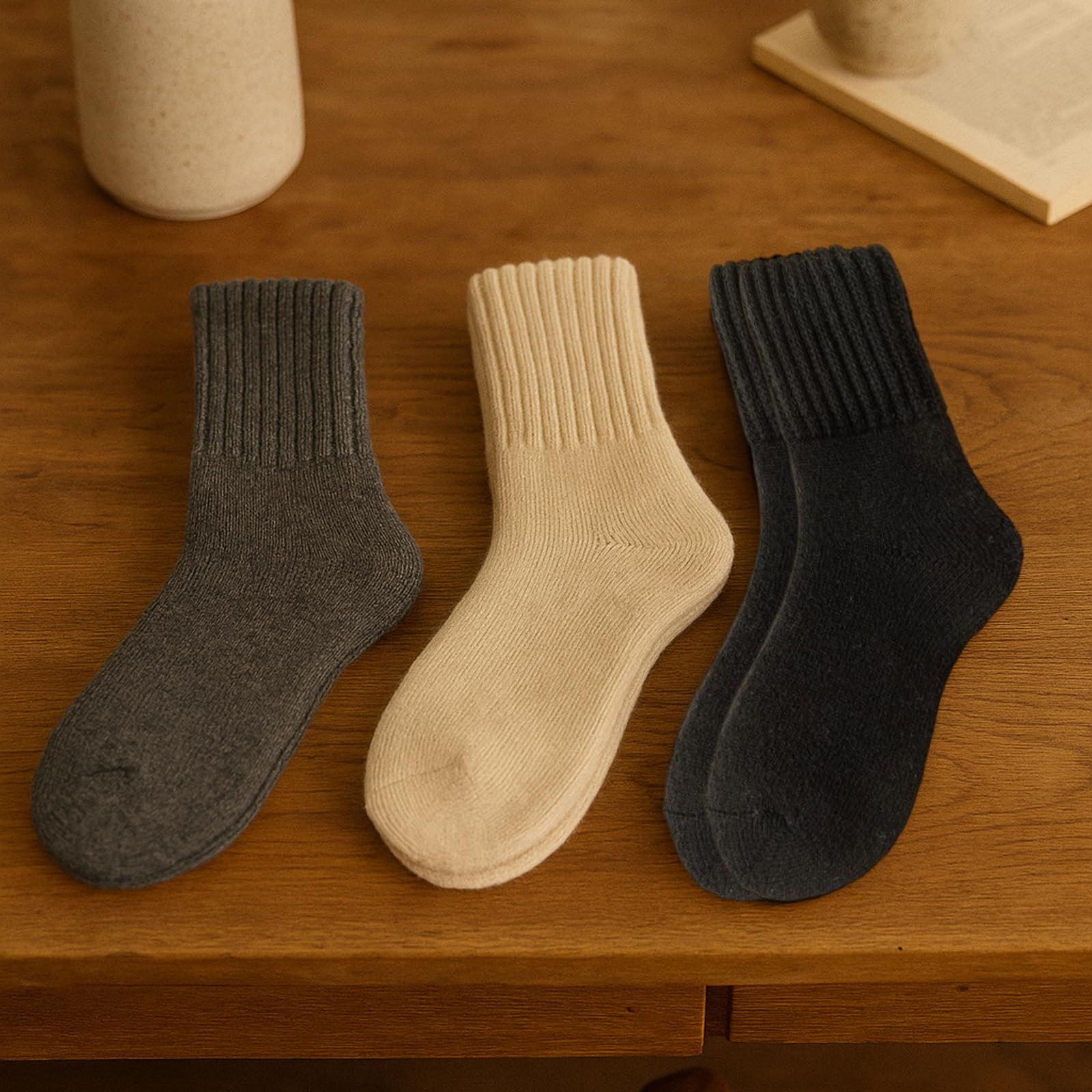 Термоноски Женские Без бренда Хлопковые Носки Теплые Носки Зимние Носки Рождественские Подарки, 3 пары, фото №6