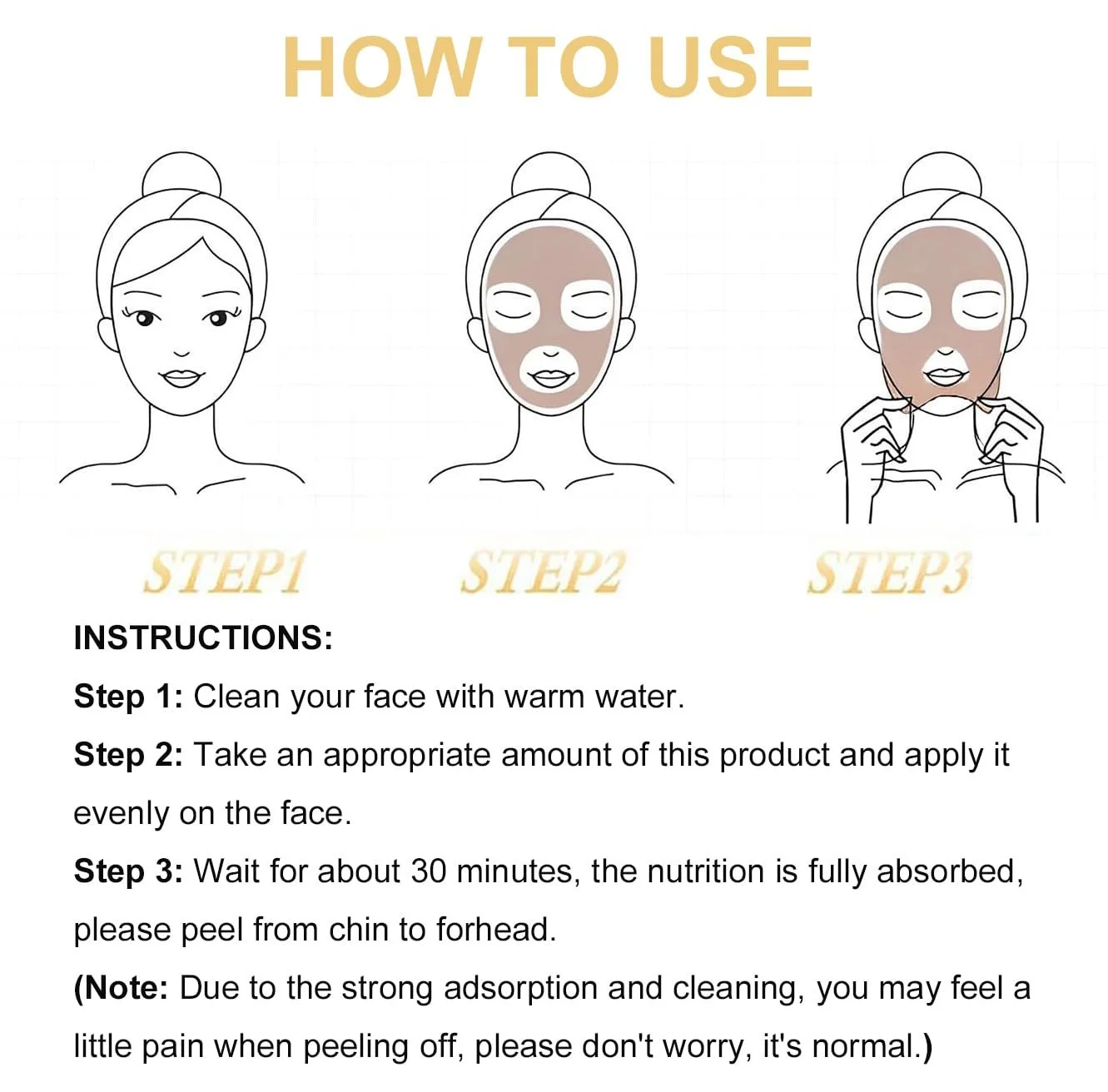 Маска Retinol Snake Venom Gold, пептидная коллагеновая маска-пленка для лица, золотые антивозрастные маски для безупречной кожи, против морщин и уменьшения мелких морщин, очищение от акне, минимизация пор, увлажнение, 100 г, фото №6