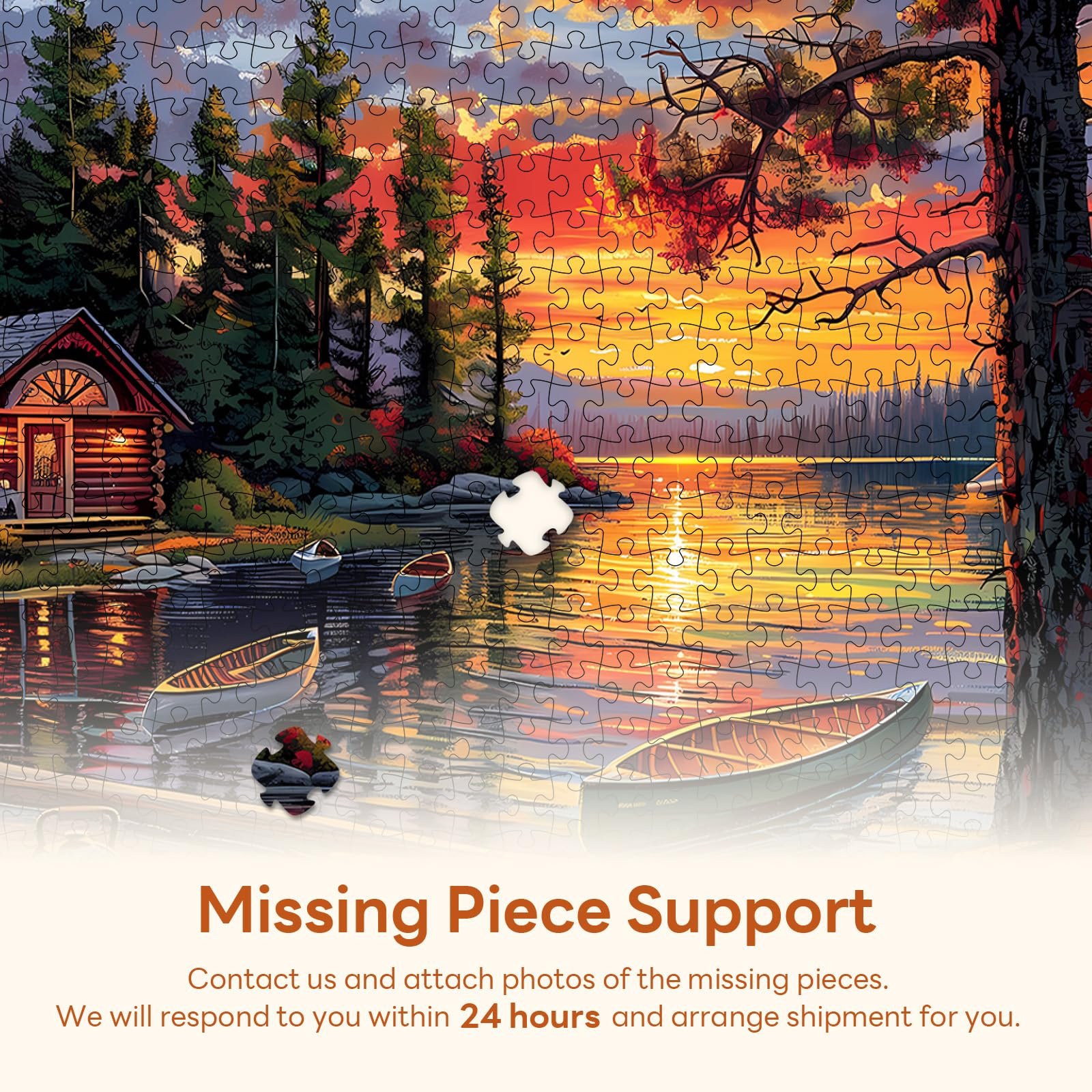 Пазл Classic Озеро з каное 1000 деталей прямокутний сірий картон 70 х 50 см Сірий, фото №7