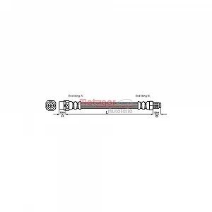 Тормозной шланг METZGER 4114071 для BMW, передний мост слева, передний мост справа - Фото 1