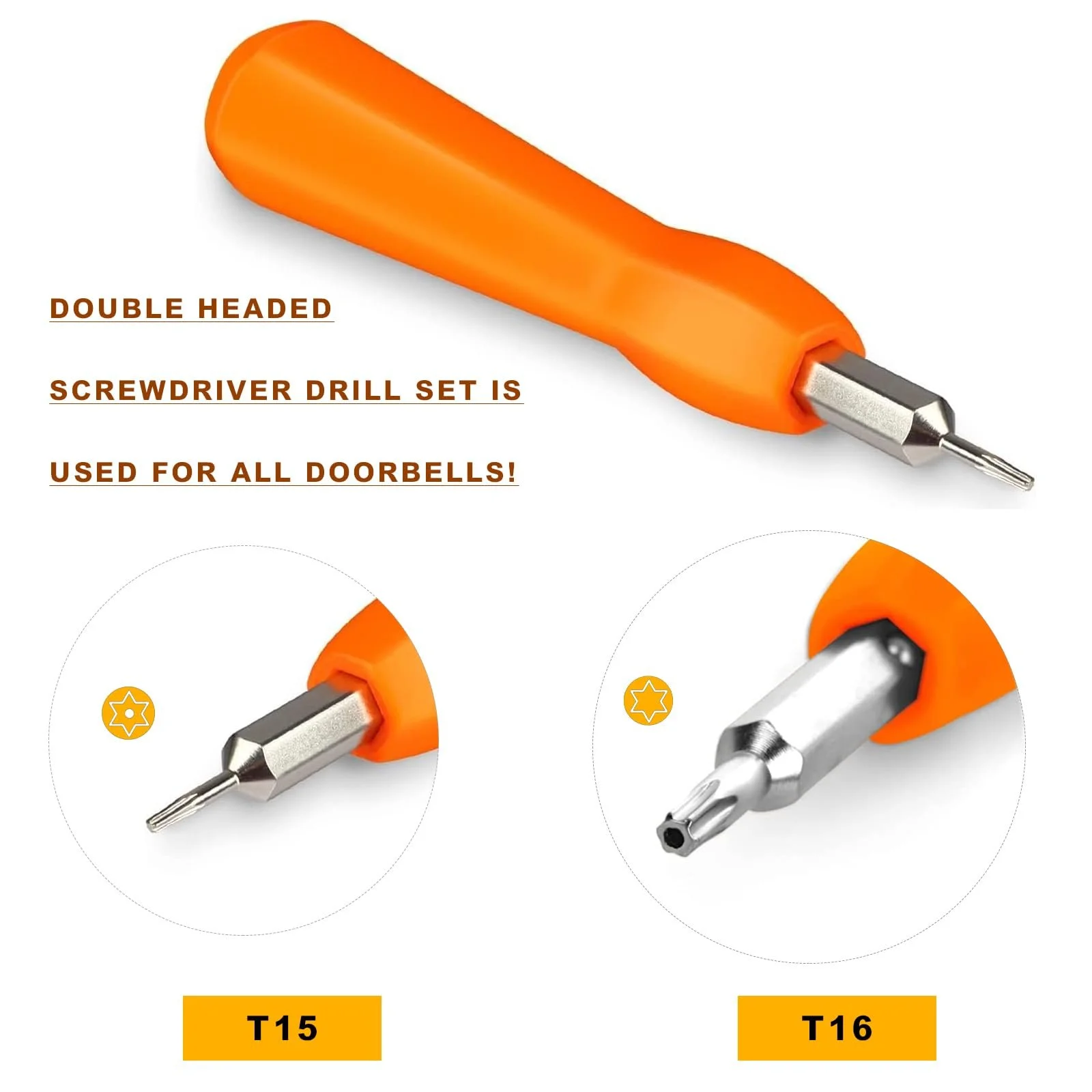 Набор отвёрток MaikcQ для замены видеозвонка, 2 предмета T6/T15, SL2.0/PH2 отвёртка с 40 винтами для дверных звонков Ring Doorbell & Ring Doorbell 2 & Ring Doorbell Pro, фото №4