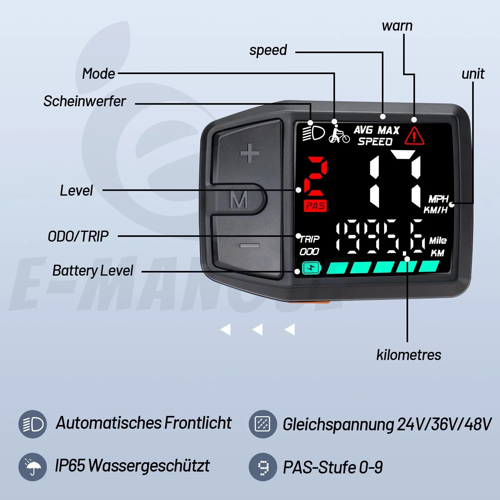 Панель управления дисплеем электровелосипеда BAFANG DZ41 CAN Protocol 5 Pin 24V/36V/48V, фото №6