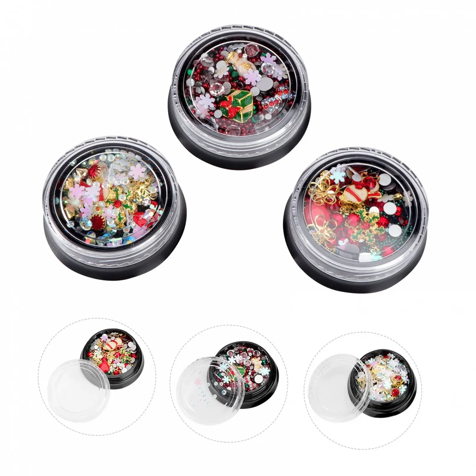 Набір прикрас для манікюру з новорічним дизайном (3 шт.), фото №8