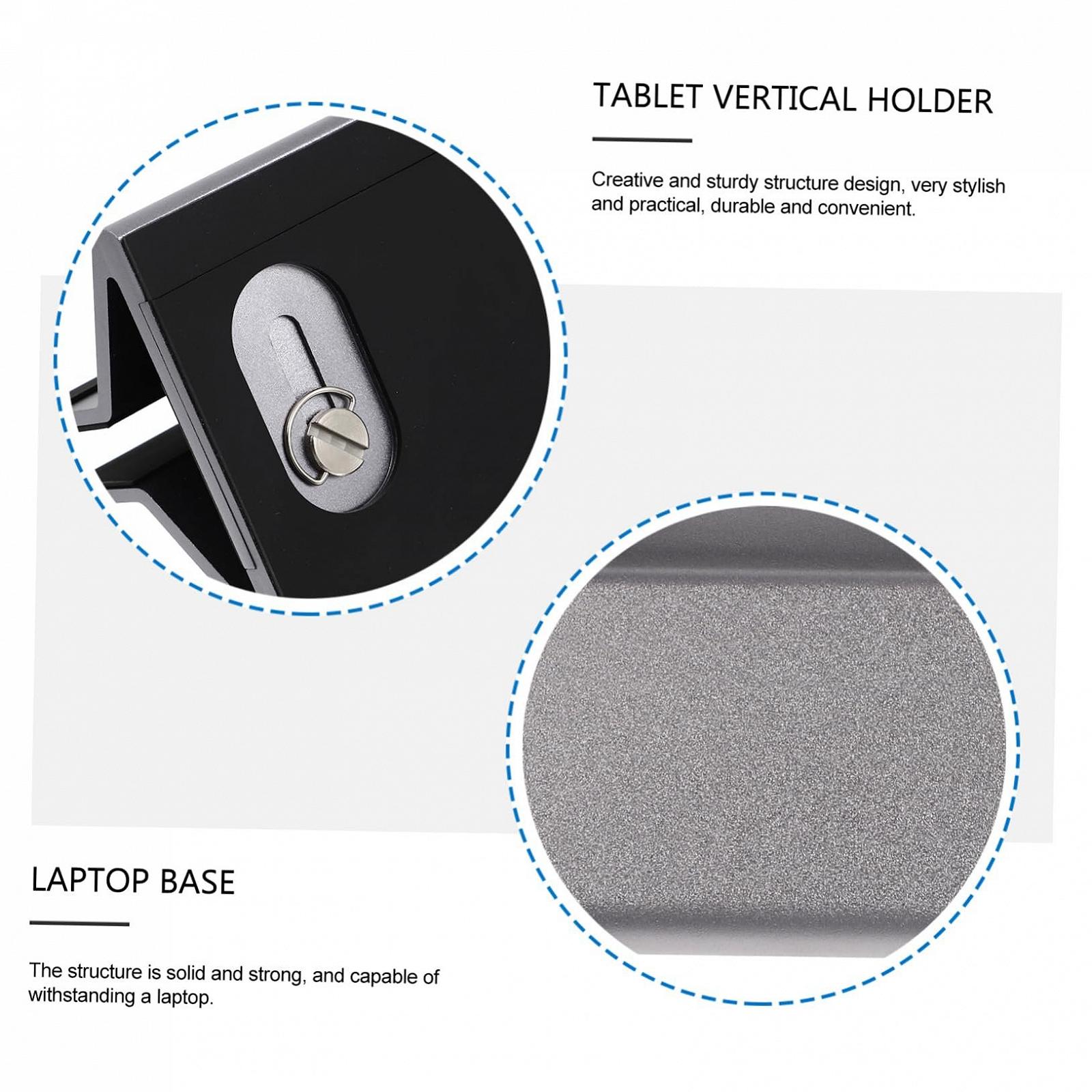 Підставка для ноутбука алюмінієва NUOBESTY, регульована по висоті та стабільна, креативний вертикальний дизайн для охолодження, сумісна з ноутбуками та планшетами для столу, фото №2 Підставка для ноутбука алюмінієва NUOBESTY, регульована по висоті та стабільна, креативний вертикальний дизайн для охолодження, сумісна з ноутбуками та планшетами для столу, фото №2