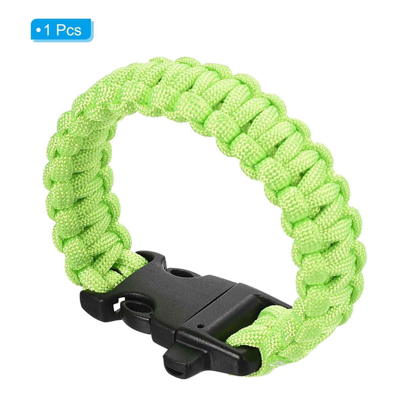Браслет Paracord Survival PATIKIL Плетений з пластиковою пряжкою Світло-зелений, фото №3