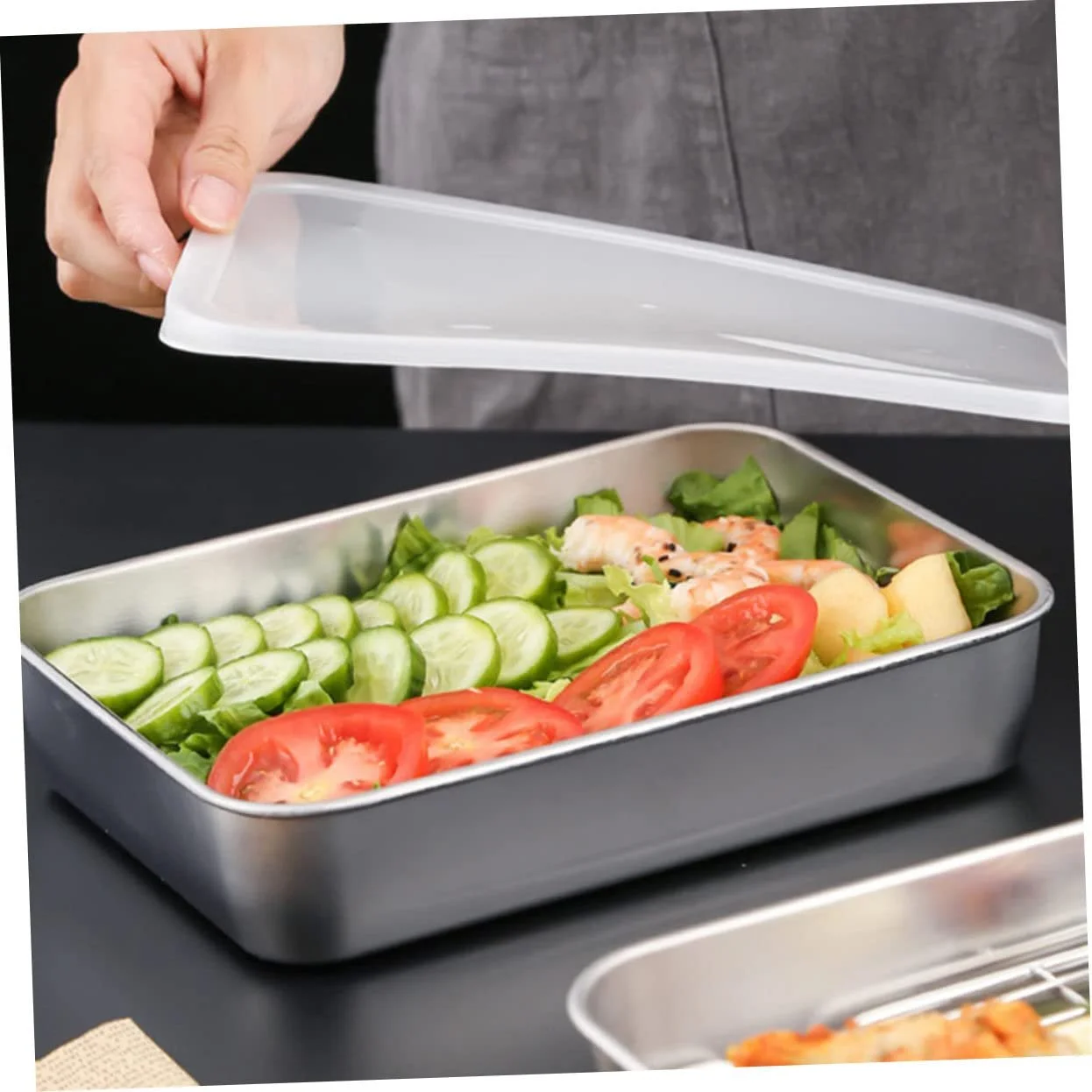 Форма для запекания Gatuida прямоугольная из нержавеющей стали с решеткой, фото №8