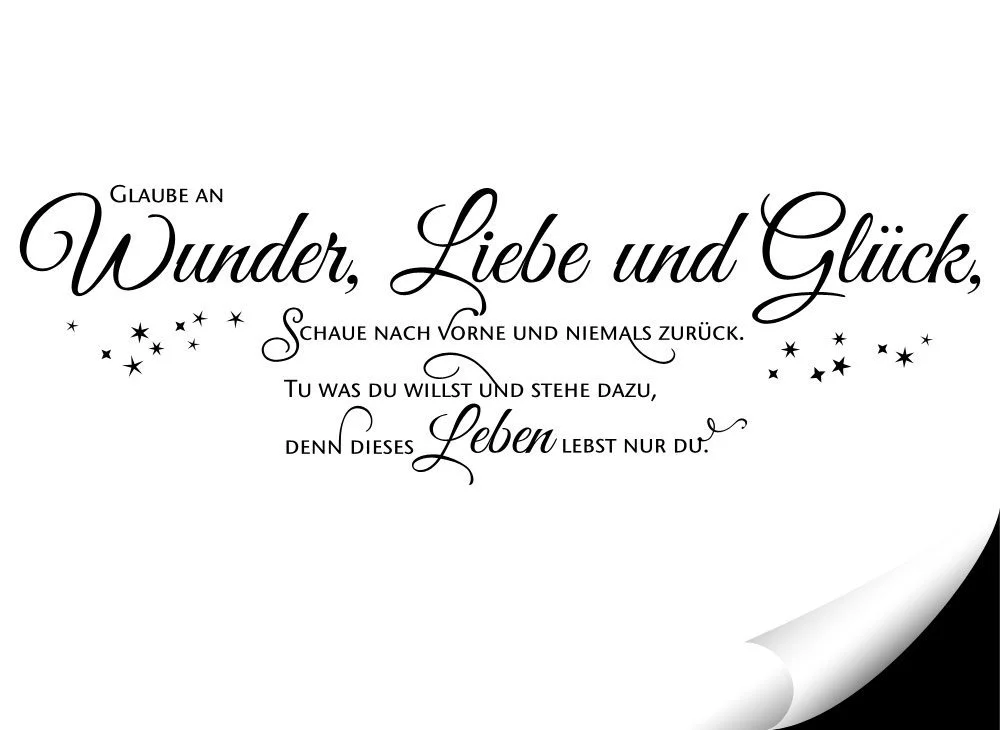 Настінна наклейка Wandaro W3403 Faith an Wunder Love Happiness 90 x 28 см Black, фото №2