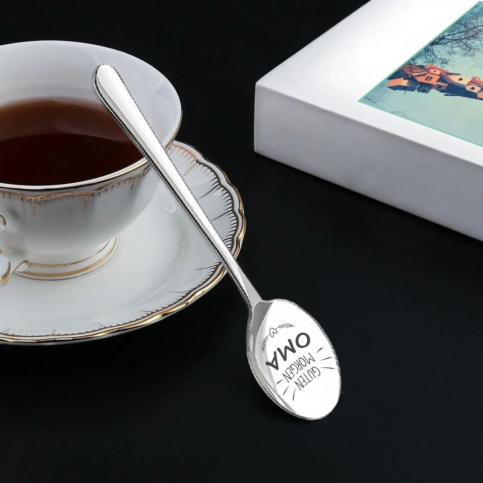 Ложка Столовая с гравировкой Лучшая Бабушка Дедушка в Мире, нержавеющая сталь, фото №7