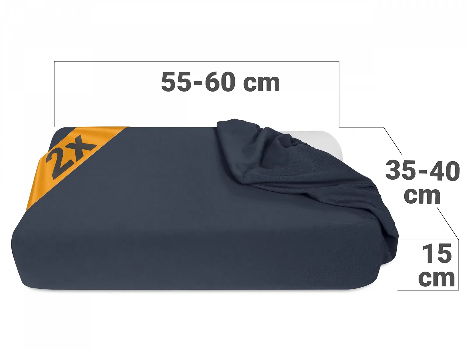 Набір з 2 трикотажних наволочок для терапевтичних подушок npluseins 1450.2049 35–40 x 55–60 см Антрацит, фото №3 Набір з 2 трикотажних наволочок для терапевтичних подушок npluseins 1450.2049 35–40 x 55–60 см Антрацит, фото №3