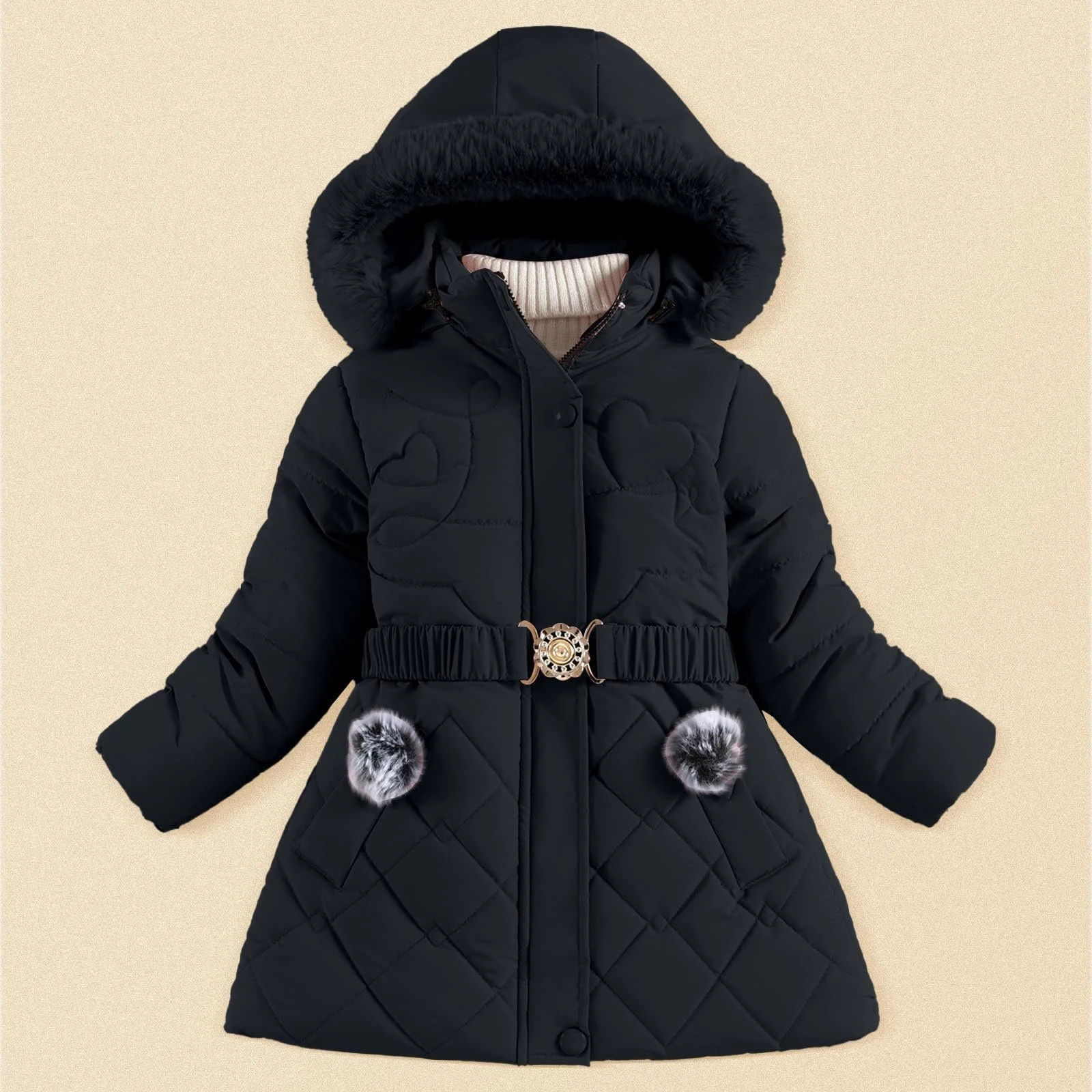 Зимова куртка для дівчат-підлітків, утеплена, фото №7