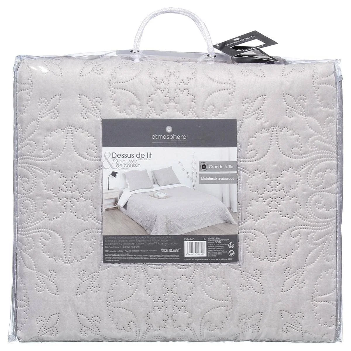 Покривало на ліжко Atmosphera Arabesque Linen 260 x 240 см Бежевий, фото №2