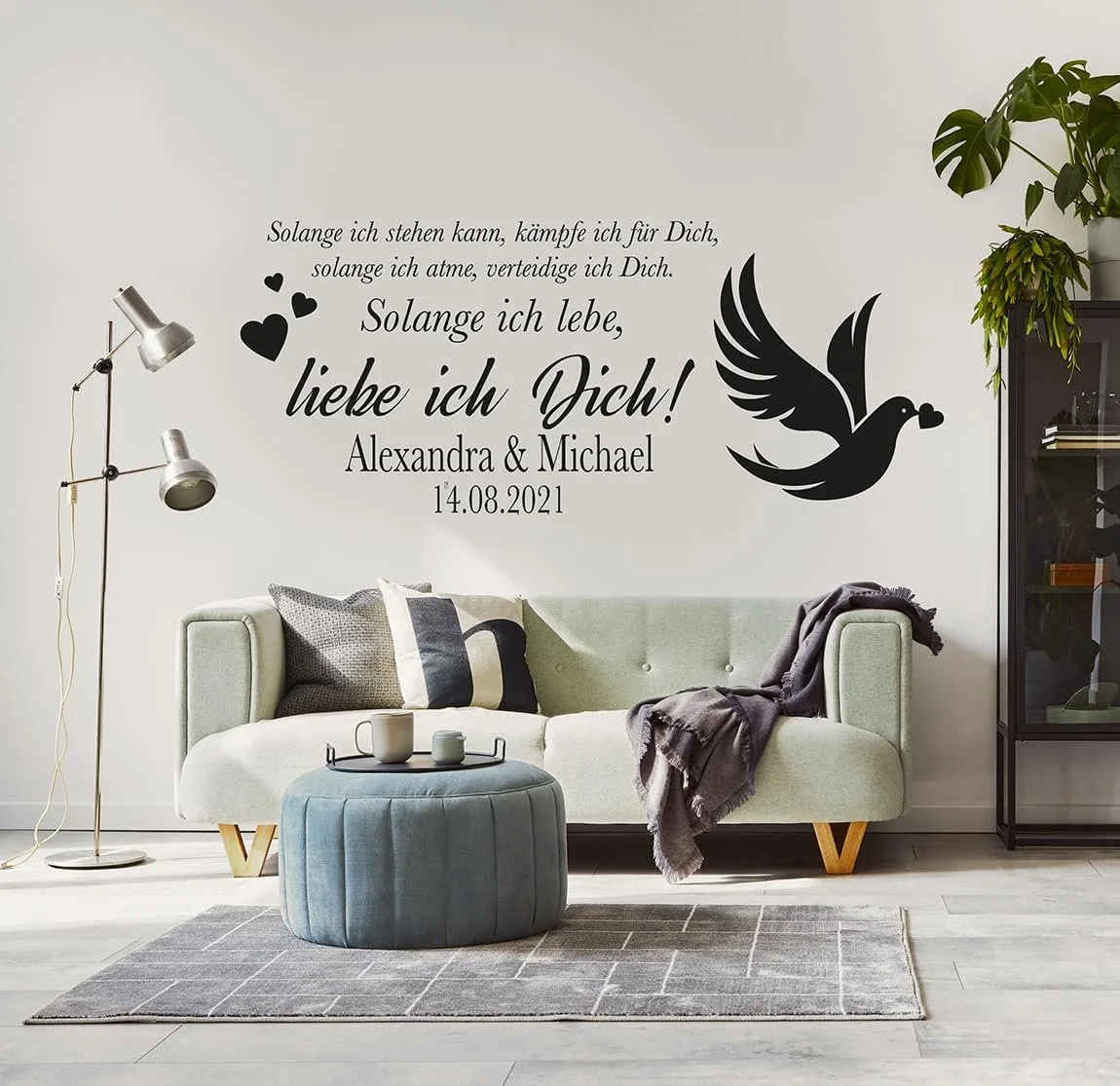 Настінний стікер tjapalo pkm487 Love Sayings 150 x 58 см чорний, фото №6