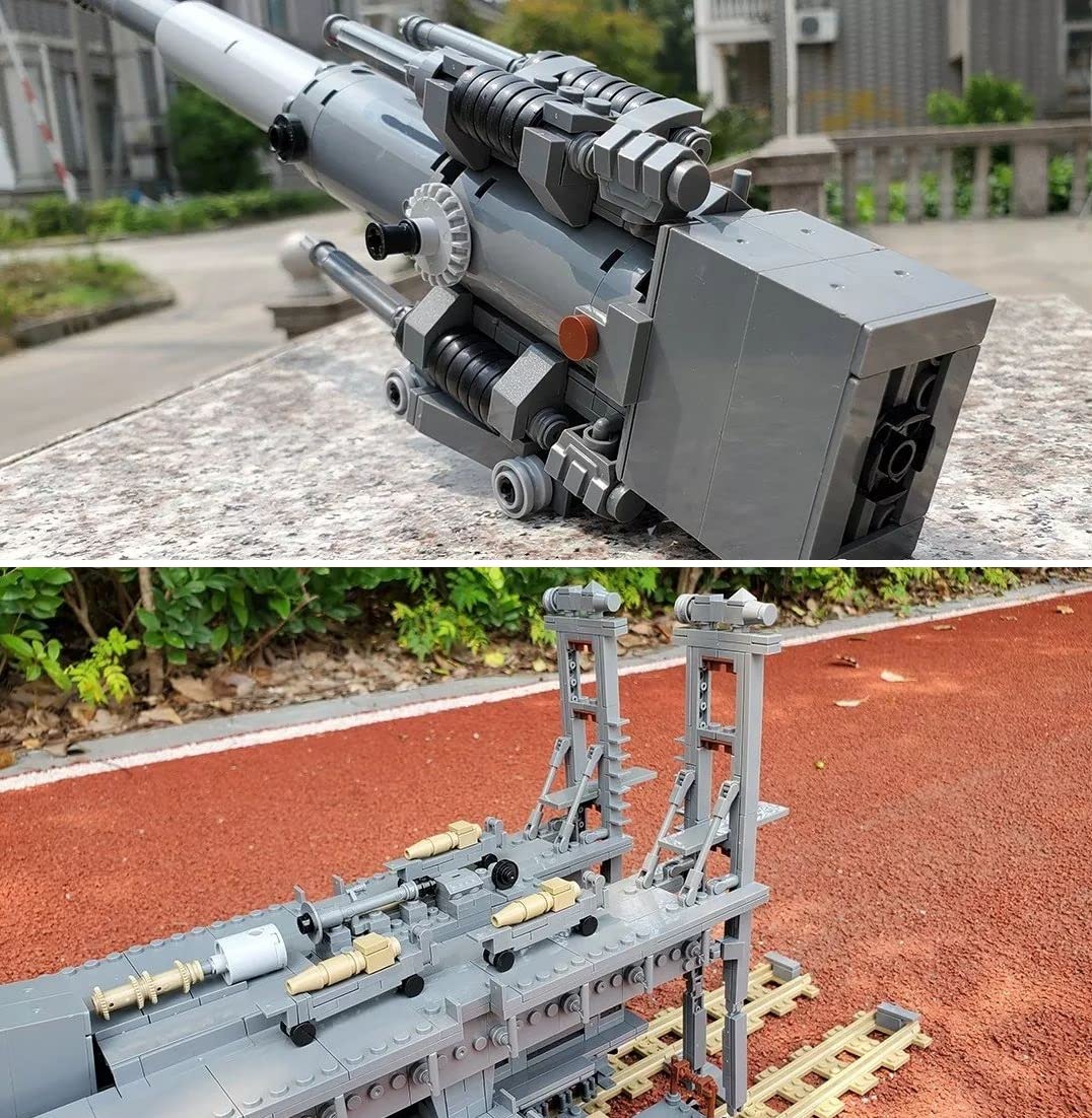 Набор для моделирования Auforua 3-в-1 с 3846 деталями и 8 фигурками WW2 Вагон Пушка Дора Зажимные блоки, фото №6