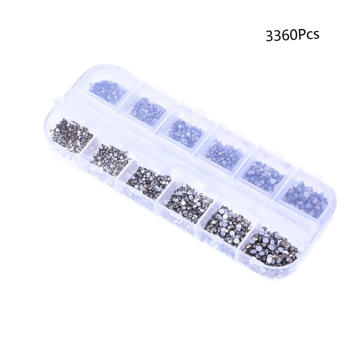 Стрази Плоскі NUOBESTY Круглі Кристали 3360 шт Мінерально-сірий, фото №4