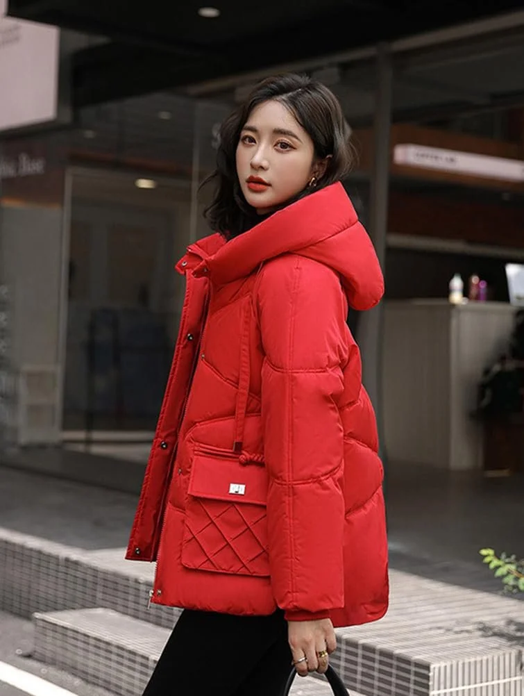 Куртка Nemopter Жіноча стьобана зимова тепла з капюшоном Коротка з кишенями, фото №4