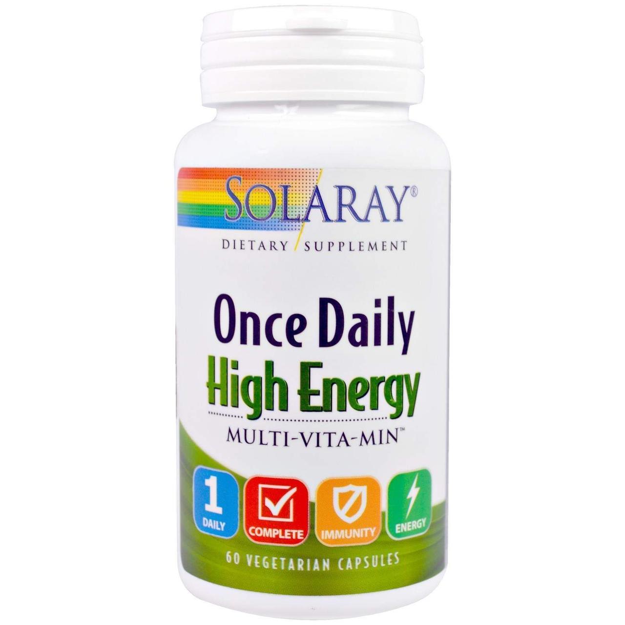 Мультивитамини Solaray Once Daily High Energy Multi-Vita-Min 60 Vegetarian Capsules, фото №1