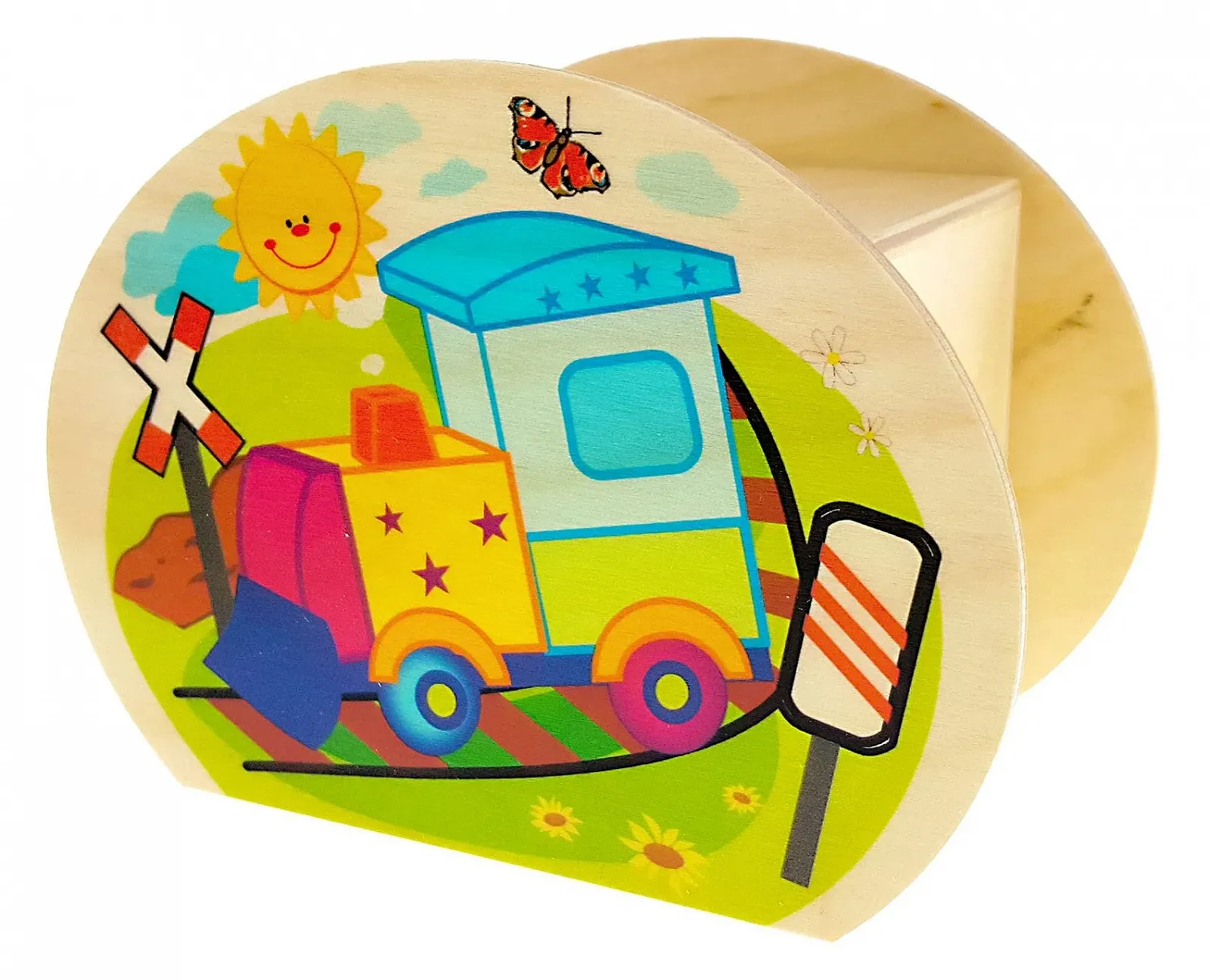 Скарбничка Hess Wooden Toy 20021 дерев'яна з мотивом залізниці, фото №2