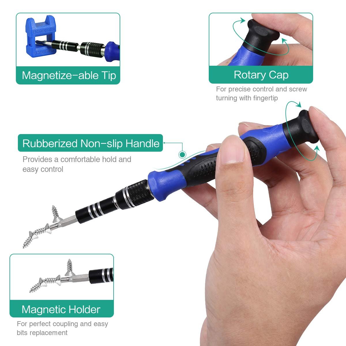 Набір викруток Oria 86-в-1 Precision з 56-бітним магнітним комплектом електронний інструмент, фото №3 Набір викруток Oria 86-в-1 Precision з 56-бітним магнітним комплектом електронний інструмент, фото №3