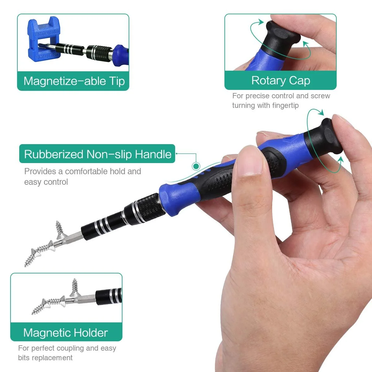 Набір викруток Oria 86-в-1 Precision з 56-бітним магнітним комплектом електронний інструмент, фото №3