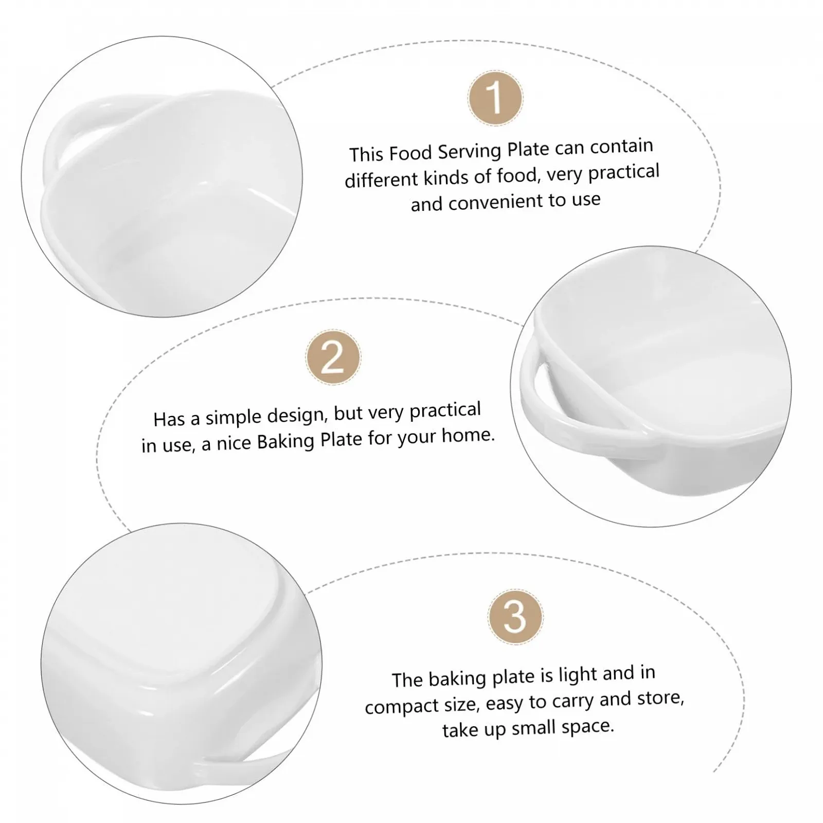 Форма для запекания Ciieeo керамическая с двумя ручками прямоугольная, фото №5