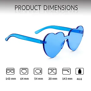 Сонцезахисні окуляри Серце ADEWU для вечірок Без оправи Прозорі різнокольорові для фестивалю synthetic.ua - Фото 1