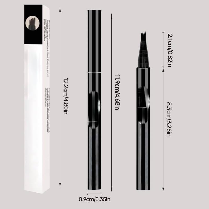 Карандаш для бровей 4-головый Водостойкий долгий 3D Microblading Tatto 4 Fork Tip Brown, фото №4 Карандаш для бровей 4-головый Водостойкий долгий 3D Microblading Tatto 4 Fork Tip Brown, фото №4