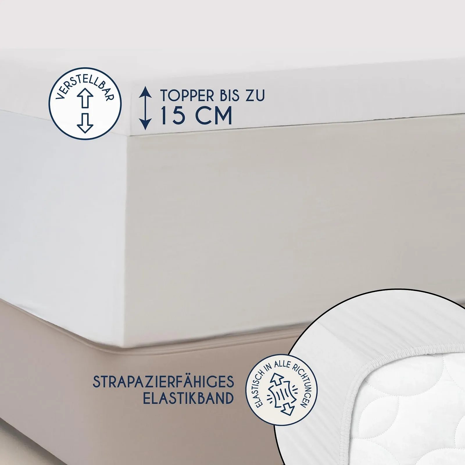 Простирадло на гумці Dreamzie Premium для топпера, фото №3 Простирадло на гумці Dreamzie Premium для топпера, фото №3