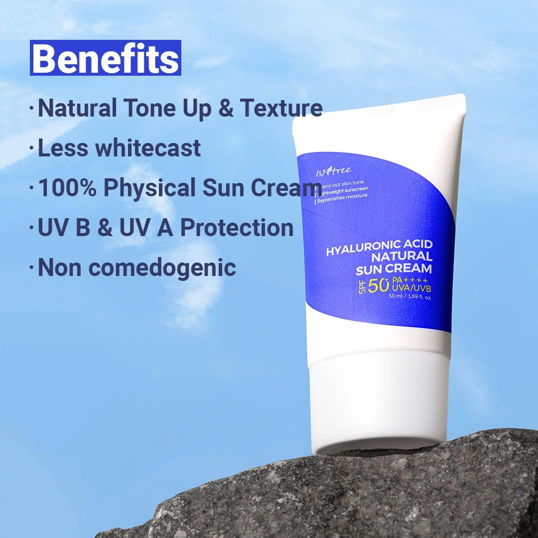 Сонцезахисний крем IsNtree Natural з гіалуроновою кислотою SPF 50 PA++++ 50 мл, фото №4