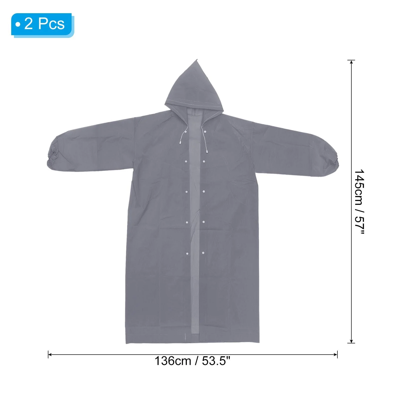 Пончо PATIKIL дощове 2шт. Унісекс для виживання, багаторазові потовщені, фото №2