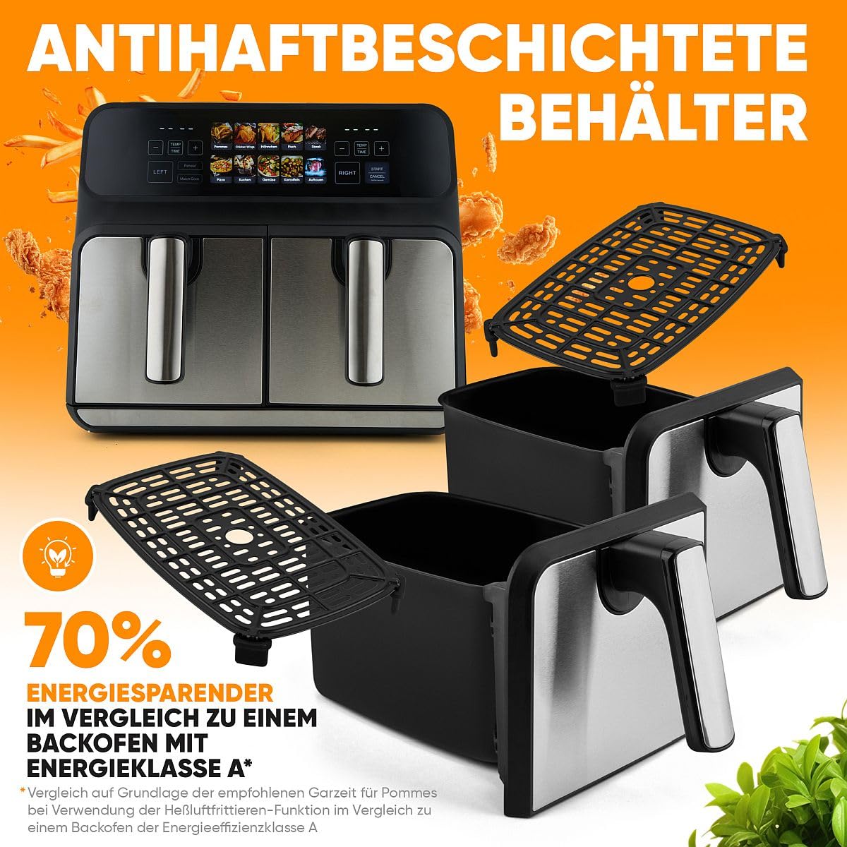 Фритюрница ProfiCook PC-FR 1287 H 8L Double Chamber с цветным дисплеем, фото №6